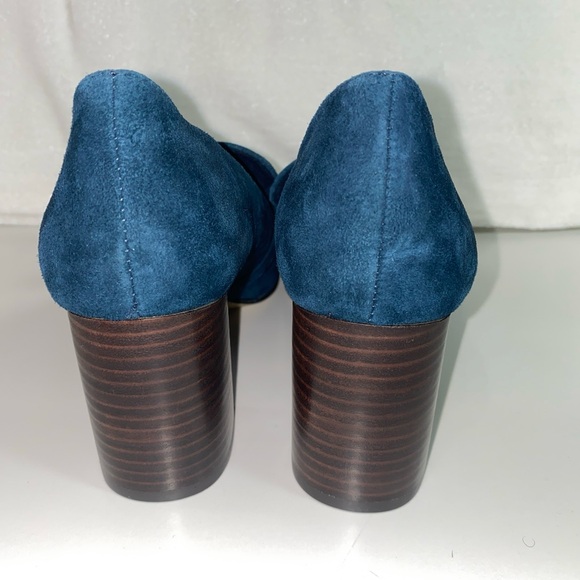 Bella Vita Ashton Square Toe Blue Suede Block heel Pumps - Picture 5 of 9